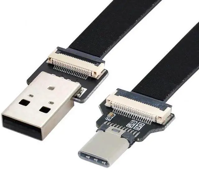 Alt view image 3 of 7 - USB 2.0 Type-A Male to USB-C Type-C Male Data Flat Slim FPC Cable for FPV and Disk and Phone
