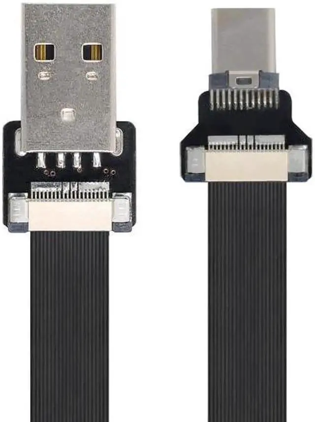 Alt view image 4 of 7 - USB 2.0 Type-A Male to USB-C Type-C Male Data Flat Slim FPC Cable for FPV and Disk and Phone