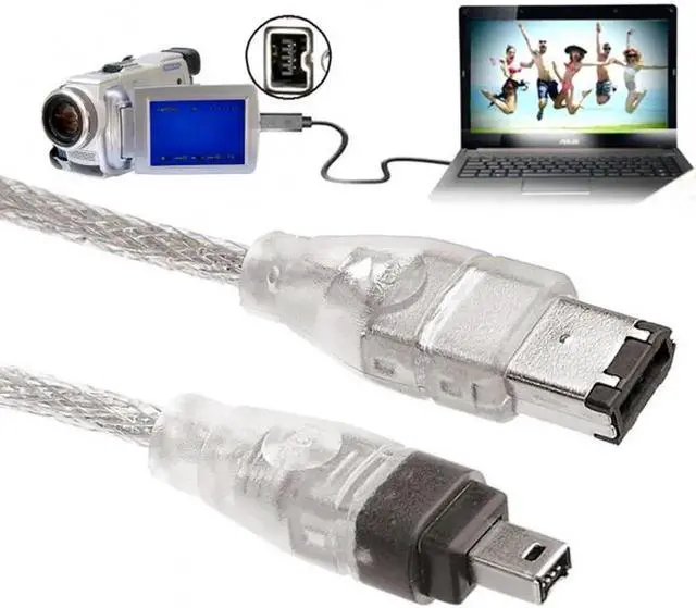 Alt view image 2 of 6 - 1394 6Pin to Firewire 400 IEEE 1394 4 Pin Male iLink Adapter Cord Cable for Camera Camcorder