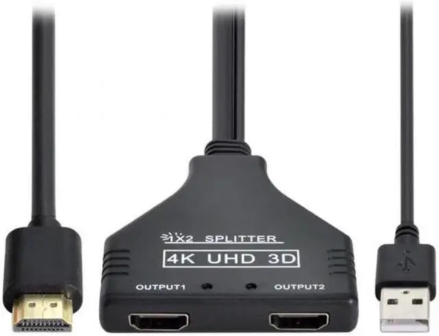 Alt view image 5 of 7 - Cable HDMI-Compatible 1.3 to Dual Female Splitter Switch Extension Adapter Cable with Power for HDTV Laptop 1080P