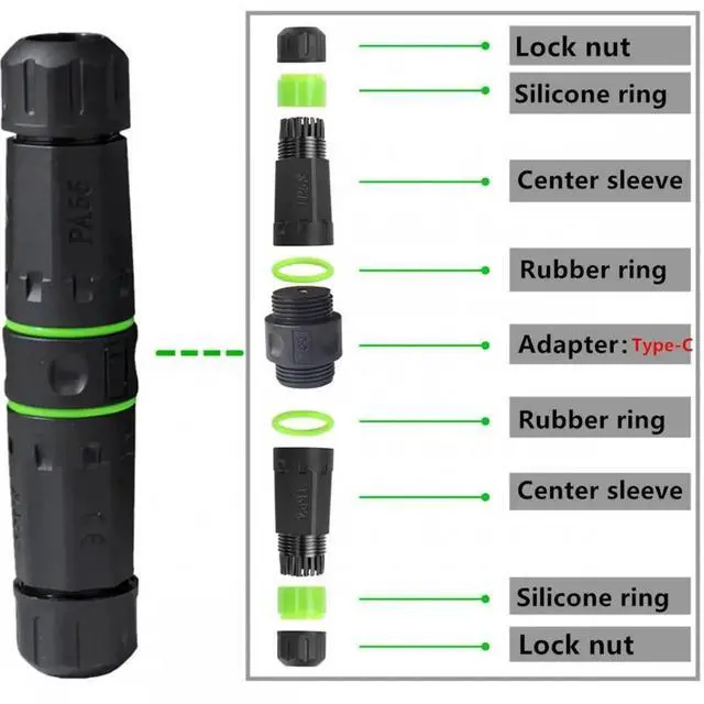 Alt view image 5 of 7 - M20 Locking IP68 Waterproof Type-C 10Gbps USB3.1 Female to USB-C Female Extension Adapter Coupler