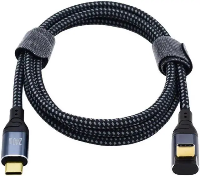Alt view image 7 of 7 - 2.0M USB-C 240W Type-C Cable 480Mbps 48V 5A Up Down Angled 90 Degree Compatible with USB2.0 100W Charging for Laptop Tablet Phone
