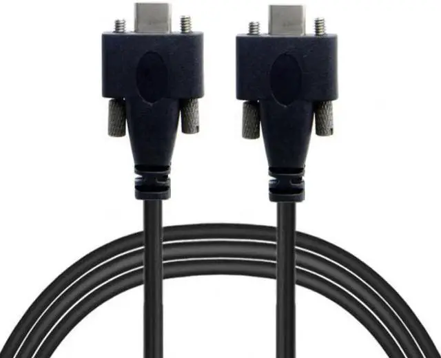 Alt view image 6 of 7 - USB 3.1 Type-C Dual M2 Screws Locking to Locking USB-C 10Gbps Data Cable Panel Mount Type