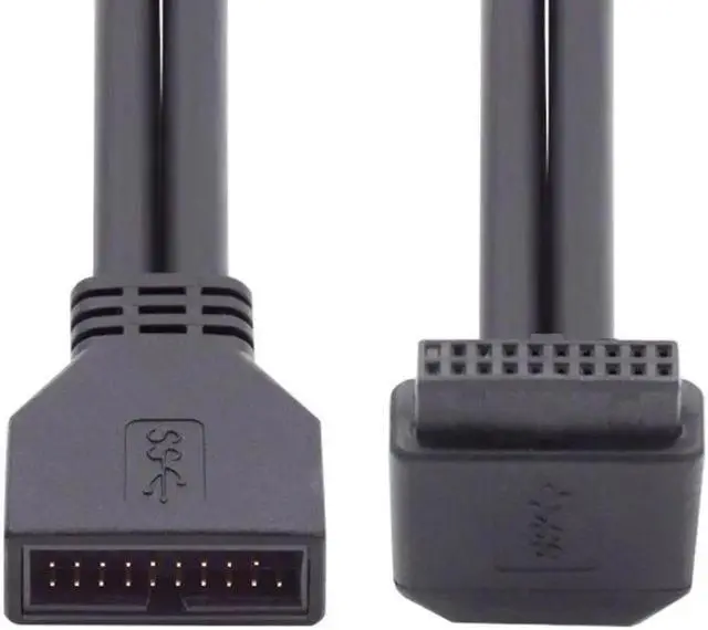 Main image of Down Angled USB 3.0 20Pin 19Pin Male to Female Extension 5Gbps Cable 90 Degree for Motherboard Mainboard