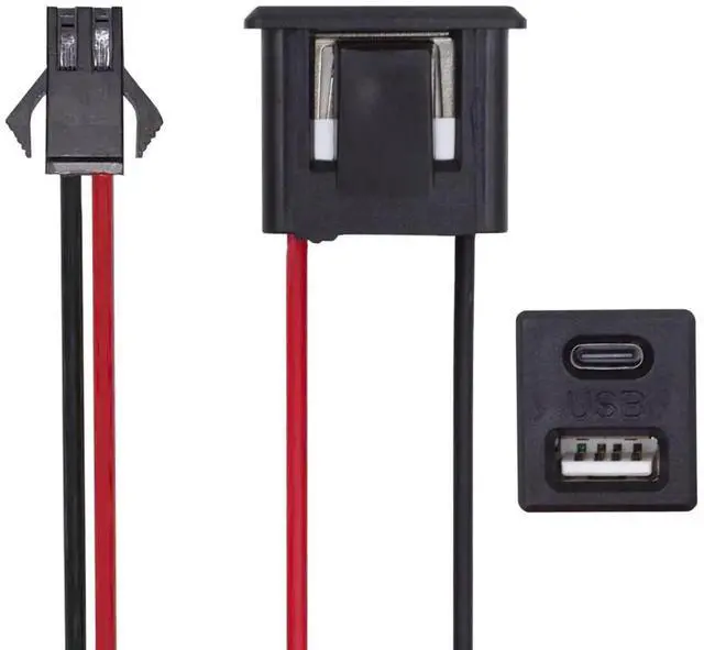 Main image of DIY OEM Type-C & Type-A Female Socket to 2Pin Header Cable Pitch=2.54mm Latch Mount Type DC 5V Power