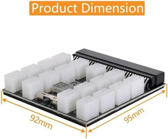 Alt view image 6 of 7 - Cable 1200W Server PSU Power Supply Breakout Board Adapter with 17 Ports ATX 6 Pin for DPS-800GB 1200FB 1200QB
