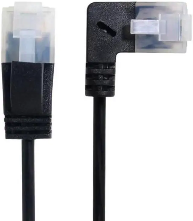 Alt view image 3 of 6 - 1.0M Ultra Slim Cat6 Ethernet Cable RJ45 Left Angled to Straight UTP Network Cable Patch Cord 90 Degree Cat6a Lan for Laptop Router TV BOX