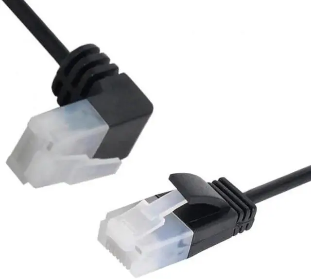 Alt view image 2 of 7 - Ultra Slim Cat6 Ethernet Cable RJ45 Up Angled to Straight UTP Network Cable Patch Cord 90 Degree Cat6a Lan for Laptop Router TV BOX
