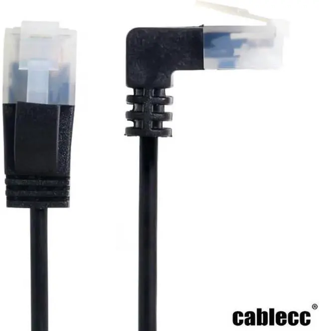 Alt view image 4 of 7 - Ultra Slim Cat6 Ethernet Cable RJ45 Up Angled to Straight UTP Network Cable Patch Cord 90 Degree Cat6a Lan for Laptop Router TV BOX