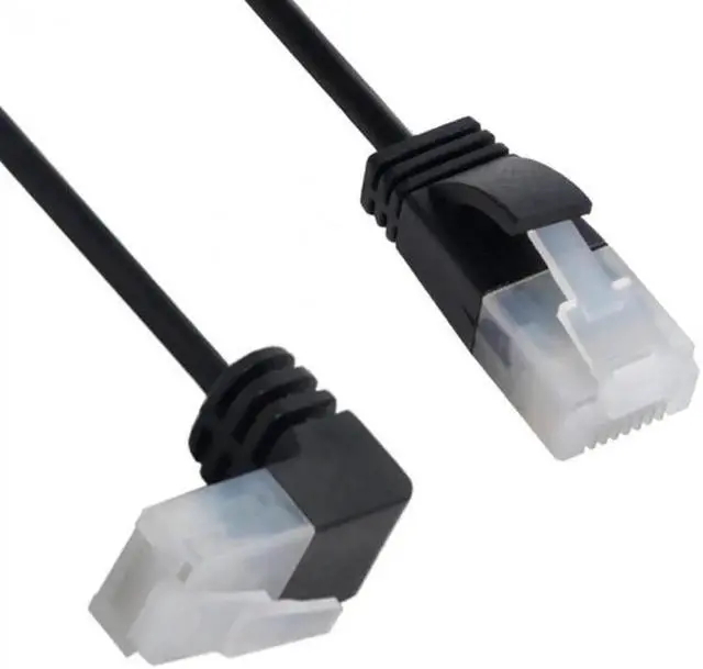Main image of Ultra Slim Cat6 Ethernet Cable RJ45 Up Angled to Straight UTP Network Cable Patch Cord 90 Degree Cat6a Lan for Laptop Router TV BOX