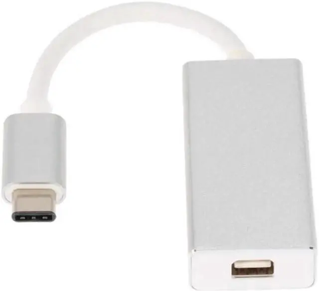 Alt view image 2 of 6 - Cable USB-C USB 3.1 Type C to Mini DisplayPort DP 1080p HDTV Adapter Cable with Silver Case for Laptop Macbook