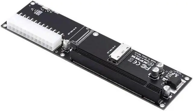 Alt view image 3 of 7 - 8x Oculink SFF-8612 8611 to PCIE PCI-Express 16x Adapter with ATX 24pin Power Port for Mainboard Graphics Card