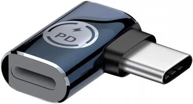 Main image of USB-C Type C Male to 8P Female 27W Power 480Mbps Data Adapter Left Right Angled Compatible with iPhone 15 & Android & Tablet