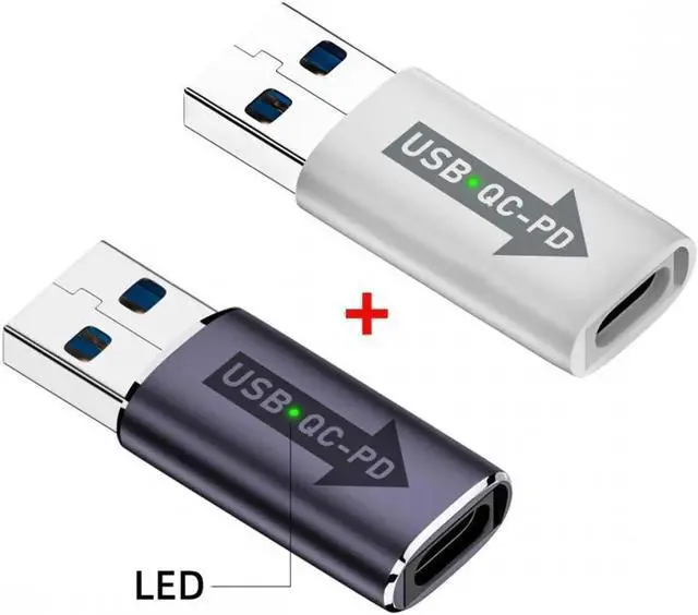 Main image of 2pcs/lot USB 2.0 A Male QC to PD USB-C Type C Female 5Gbps Data Power Adapter for Laptop Tablet Phone