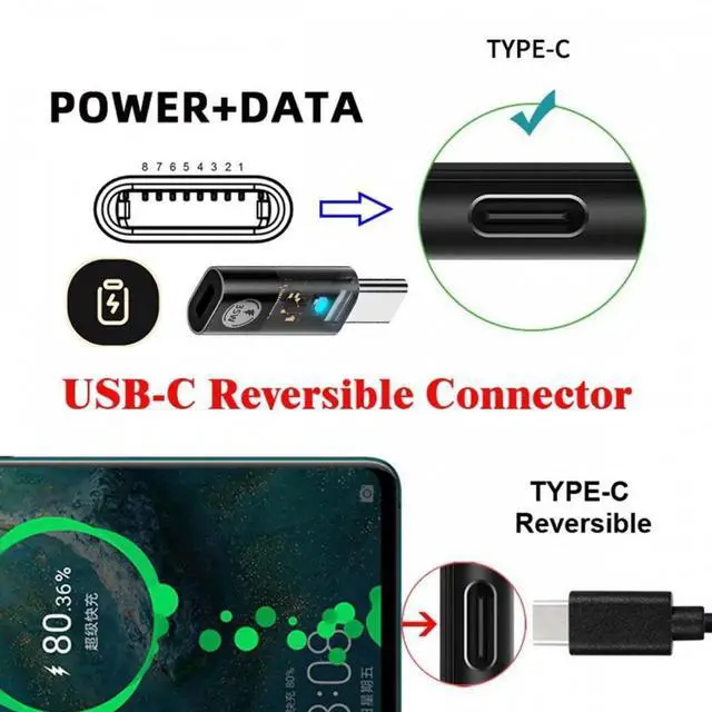 Alt view image 4 of 7 - Transparent LED USB-C Type C Male to 8P Female 35W Power 480Mbps Data Adapter Compatible with iPhone15 & Android & Tablet