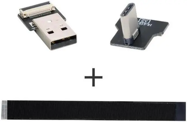 Alt view image 7 of 7 - Right Angled USB 2.0 Type-A Male to USB-C Type-C Male Data Flat Slim FPC Cable for FPV and Disk and Phone