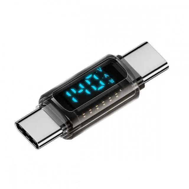 Alt view image 3 of 7 - Type-C Smart LED Display USB-C Male to Male Extension Adapter USB4.0 40Gbps 140W Current Voltage Monitoring Tester Detector