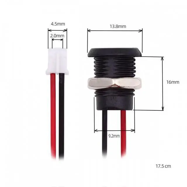 Alt view image 3 of 7 - 5pcs/set DIY OEM Type C Female Socket to 2Pin Header Cable Pitch=2.0mm Panel Mount Type DC 5V Power