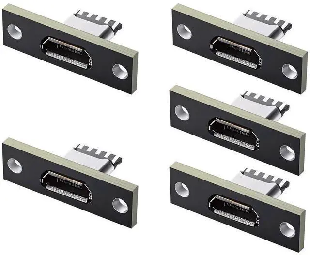 Main image of 5pcs/set DIY OEM Micro-USB 5Pin Female Type-B Socket Connector Panel Mount Type with PC Board USB 2.0 Pinout