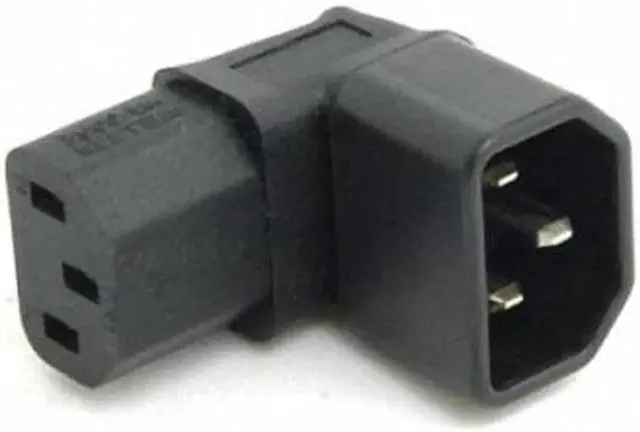 Alt view image 4 of 7 - Cable IEC Male C14 to Down Right Angled 90 Degree IEC Female C13 Power Extension Adapter