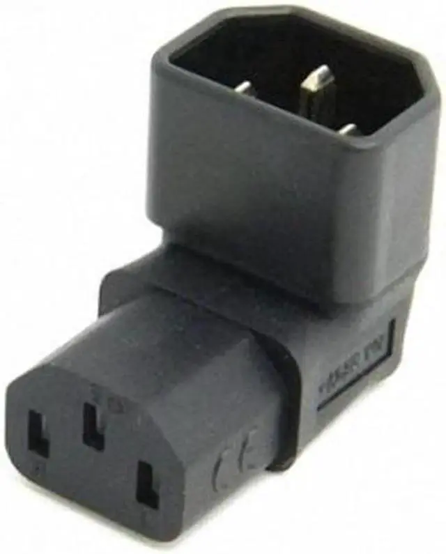 Alt view image 6 of 7 - Cable IEC Male C14 to Down Right Angled 90 Degree IEC Female C13 Power Extension Adapter