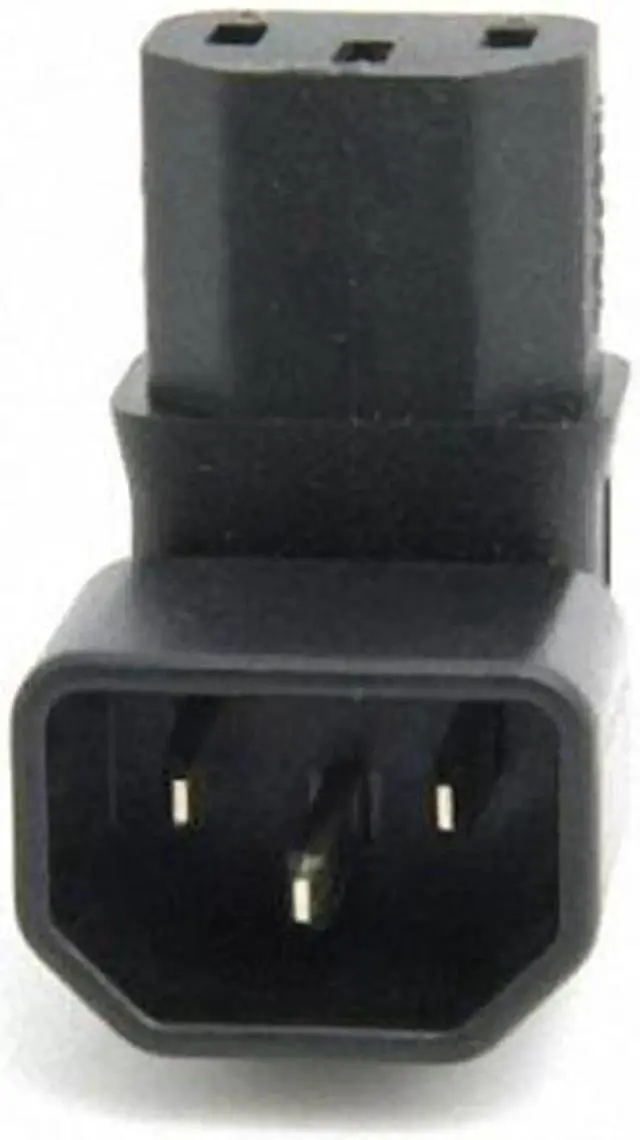 Alt view image 2 of 7 - Cable IEC Male C14 to Down Right Angled 90 Degree IEC Female C13 Power Extension Adapter