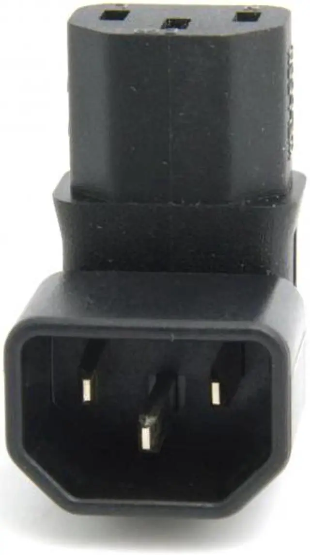 Alt view image 5 of 7 - Cable IEC Male C14 to Down Right Angled 90 Degree IEC Female C13 Power Extension Adapter