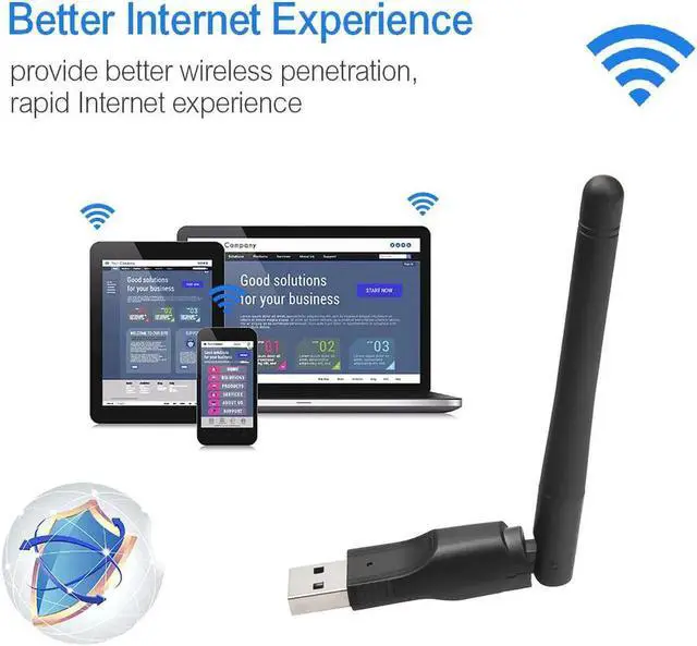 Alt view image 2 of 5 - New WIFI USB Adapter MT7601 150Mbps USB 2.0 WiFi Wireless Network Card 802.11 b/g/n LAN Adapter with rotatable Antenna