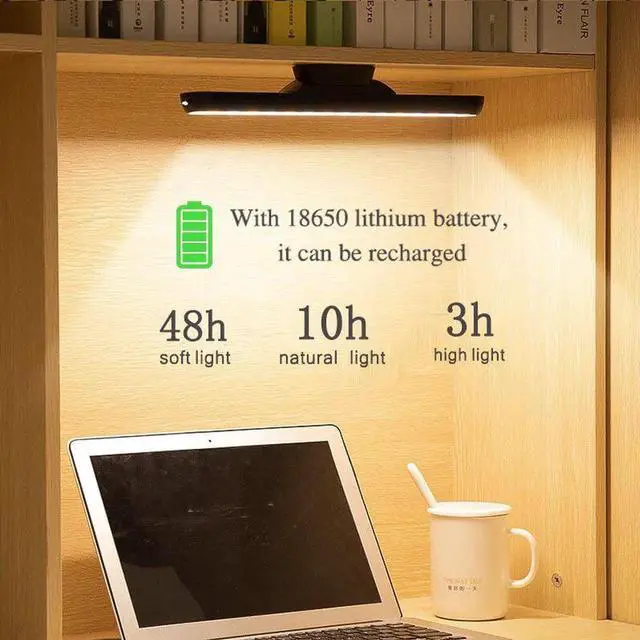 Alt view image 2 of 5 - Table Lamp Hanging Wireless Touch LED Desk Lamp Home Cabinet Study Reading Lamp Dimming USB Night Light Closet Wardrobe