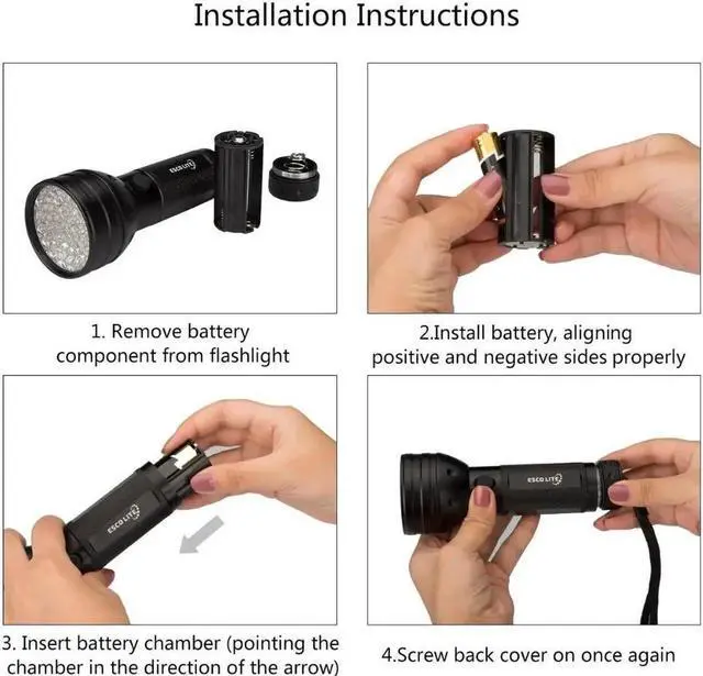Alt view image 5 of 5 - UV LED Flashlight LED Torch Light Lamp AAA Battery Checker Detection Ultraviolet led uv flashlight torch light Lamp UV
