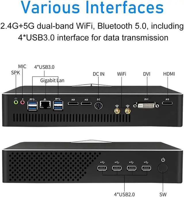Alt view image 4 of 5 - Mini PC i7-10900F GTX1650 NUC 2*HD2.0 4*4K Radeon RX Vega M GH Graphics HTPC Gaming Mini Computer