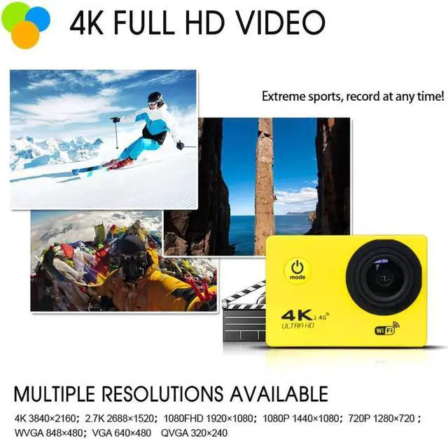 Alt view image 4 of 5 - F60 F60R Ultra HD 4K Action Camera Sport Camera WiFi Camcorders 16MP 2 Inch Screen Wireless Action Camera Waterproof