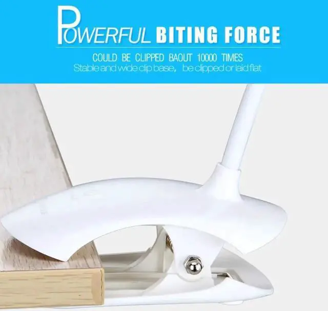 Alt view image 2 of 5 - Desk lamp USB led Table Lamp 14 LED Table lamp with Clip Bed Reading book Light LED Desk lamp Table Touch 3 Modes