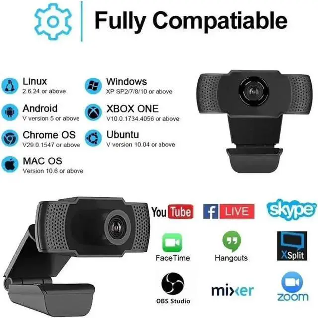Alt view image 3 of 5 - Genuine Webcam 1080P Web Camera Digital HD Web Cam With Built-in Microphone 1920 X 1080p Webcam Video For Laptop