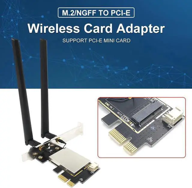 Alt view image 4 of 5 - Band 2.4Gbps PCIe Wifi Card Network Card Bluetooth Wi-Fi M.2/NGFF Wireless Card To PCI Express Adapter For Pc Desktop