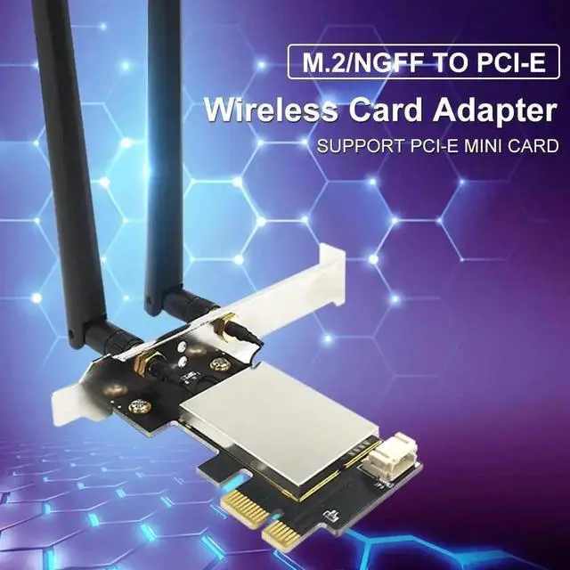 Alt view image 5 of 5 - Band 2.4Gbps PCIe Wifi Card Network Card Bluetooth Wi-Fi M.2/NGFF Wireless Card To PCI Express Adapter For Pc Desktop