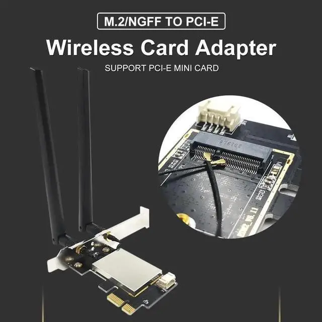 Alt view image 2 of 5 - Band 2.4Gbps PCIe Wifi Card Network Card Bluetooth Wi-Fi M.2/NGFF Wireless Card To PCI Express Adapter For Pc Desktop