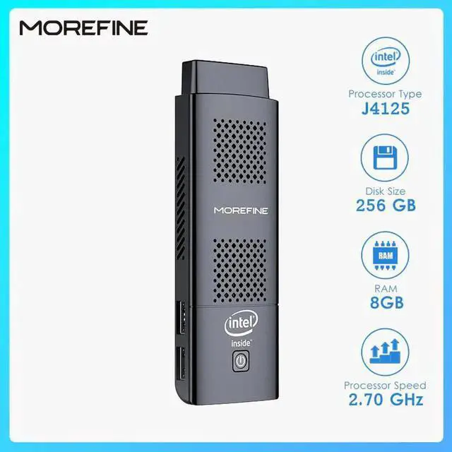 Alt view image 3 of 5 - 4K Mini PC Windows 10 Celeron J4125 Quad Core 6/8GB RAM 128/256GB ROM PC Stick Linux Mini Computer Desktop PC