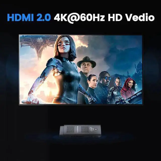 Alt view image 2 of 5 - 4K Mini PC Windows 10 Celeron J4125 Quad Core 6/8GB RAM 128/256GB ROM PC Stick Linux Mini Computer Desktop PC