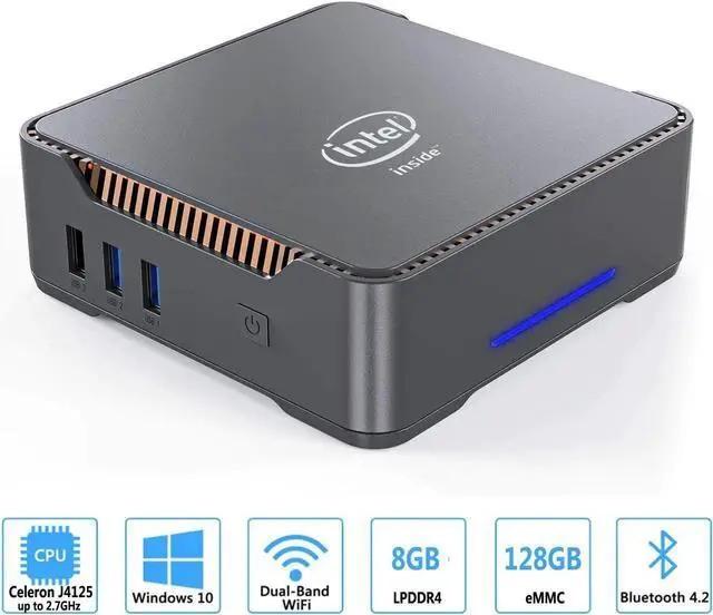 Alt view image 2 of 5 - Windows10 Pro Mini PC Gemini Lake J4125 8GB RAM 1TB SSD Gaming PC 2.4G5G WiFi 1000M Mini Computer VS Beelink GEMINI M