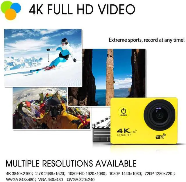 Alt view image 3 of 5 - HD 4K Action Camera wifi Camcorders 16MP 170 go cam 4 K deportiva 2 inch f60 Waterproof Sport Camera pro 1080P 60fps cam