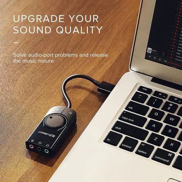 Alt view image 3 of 5 - USB Sound Card External Audio Interface 3.5mm Microphone Jack Adapter For Laptop Windows Mac PS4 Linux Headset Sound Card