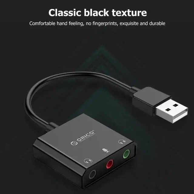 Main image of USB Audio Adapter for Computer Headset USB 2.0 External Stereo Sound Card Sound Card Converter Adapter