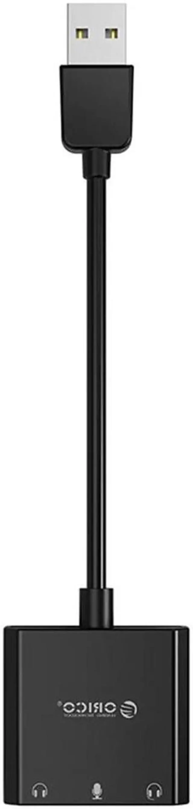 Alt view image 3 of 5 - USB Audio Adapter for Computer Headset USB 2.0 External Stereo Sound Card Sound Card Converter Adapter