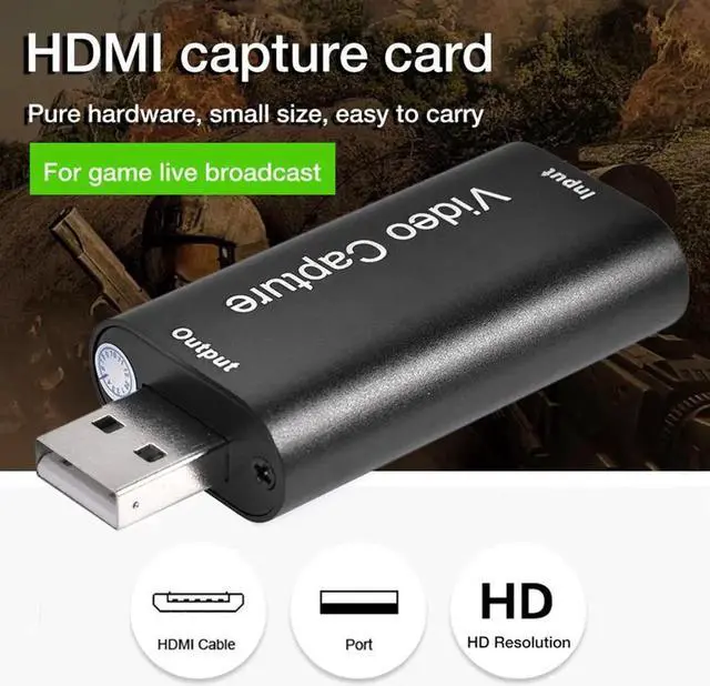 Alt view image 4 of 5 - 4K HDMI To USB 2.0 3.0 Video Capture Card Video Recording Box PC Game Live Streaming Video Recorder Mic In Audio Out