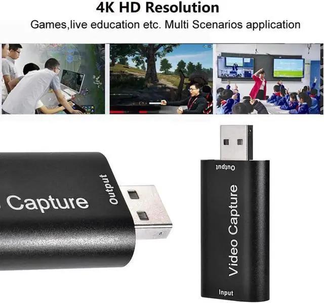 Alt view image 3 of 5 - 4K HDMI To USB 2.0 3.0 Video Capture Card Video Recording Box PC Game Live Streaming Video Recorder Mic In Audio Out