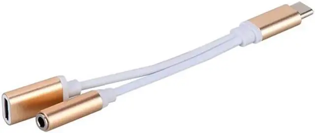 Alt view image 2 of 5 - 2 In 1 Type C To 3.5mm Cable USB Type C To 3.5mm Jack Audio Splitter USB C Earphone Cable Charging Adapter For Mole Phone