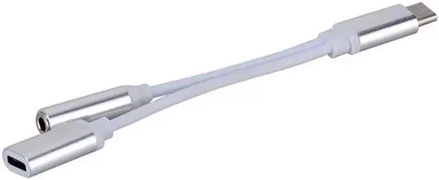 Alt view image 3 of 5 - 2 In 1 Type C To 3.5mm Cable USB Type C To 3.5mm Jack Audio Splitter USB C Earphone Cable Charging Adapter For Mole Phone