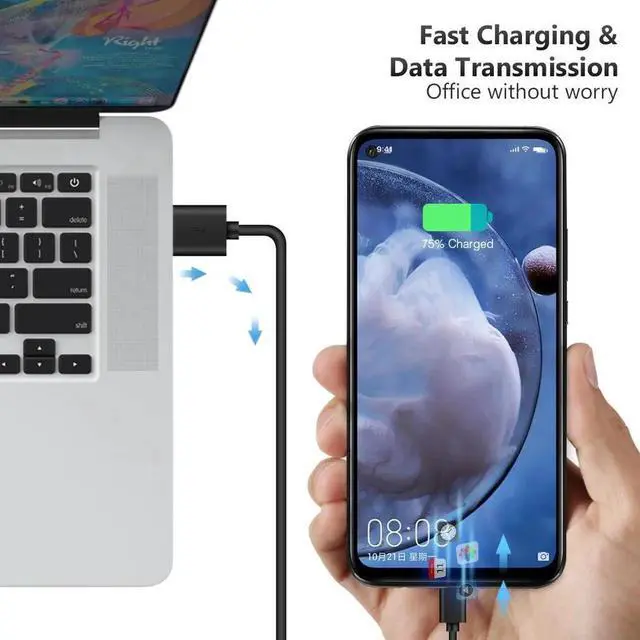 Alt view image 4 of 5 - 25/100/150/200/300cm USB C Type C Cable 3A Quick Charge Cable Cord For S9 S9+ S8 Plus Redmi Not 8 10