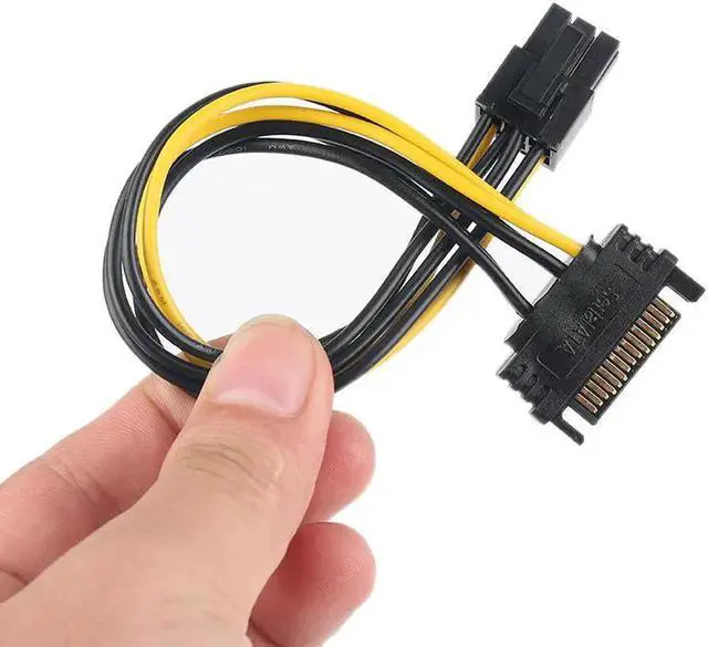 Main image of Express 15 Pin to 6 Pin SATA Power Video Card Supply Adapter Cable 20cm 20 cm SATA -E Card Power Adapter Cable 15 Pin Fem